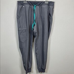 Figs Zamora‎ Gray Jogger scrub pants with Elastic Cuffs